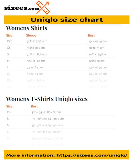 uniqlo size chart us